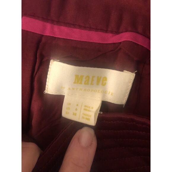 Anthropologie Maeve NWT Women's Beatrice Quilted Mini Skirt Burgundy 0 - Picture 5 of 11